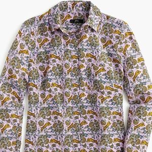 J. Crew silk shirt in Tiger Floral size 14
